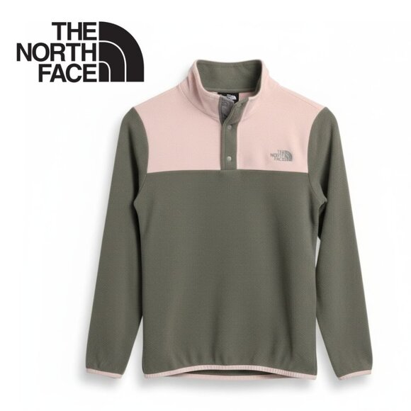 The North Face Glacier Quarter Snap Fleece Pullover Pink/Coral Girls Large YL - Picture 1 of 7